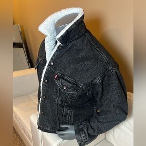 Levi's Charcoal Denim Jacket with White Lining